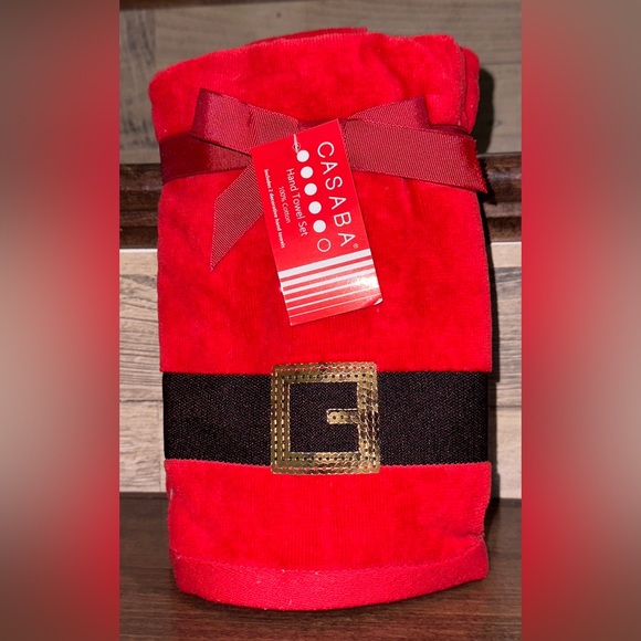 Super Cute SANTA ๐งโ๐ SUIT Hand Towels 100% Cotton Set of 2 - NEW - Picture 5 of 6
